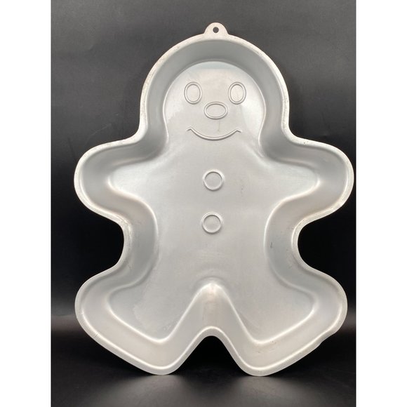 Vintage 3D Wilton Aluminum Cake Pan 1985 Gingerbread Man 15" x 12" - Picture 4 of 8
